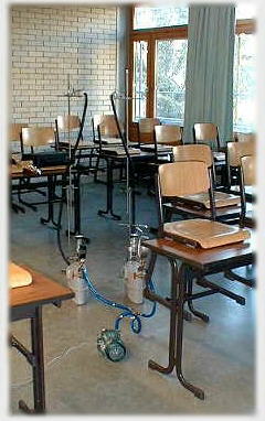 Meßaufbau in einem Klassenzimmer