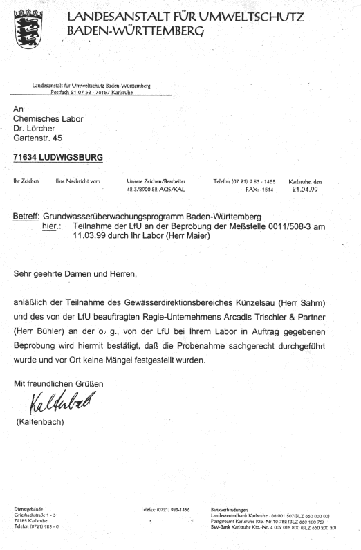 Besttigung PN Audit 11.03.99