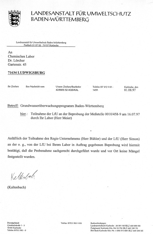 Besttigung PN Audit 16.07.97