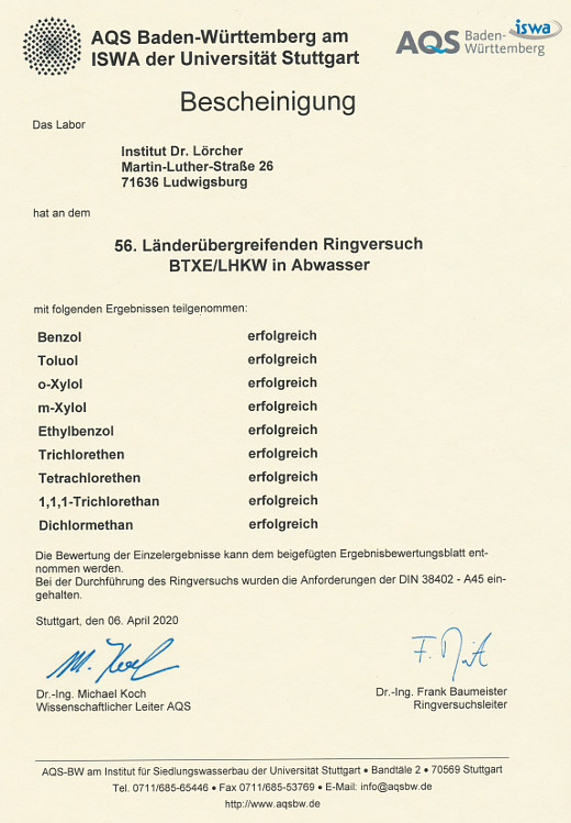56. Lnderbergreifender Ringversuch