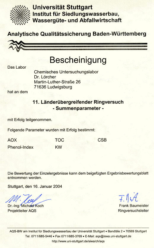 AQS 11. Lnderbergreifender Ringversuch