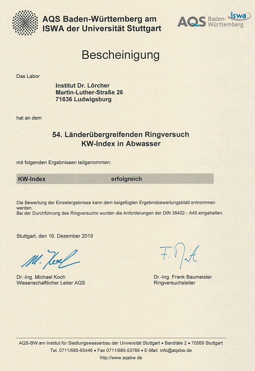 54. AQS RV - KW in Abwasser