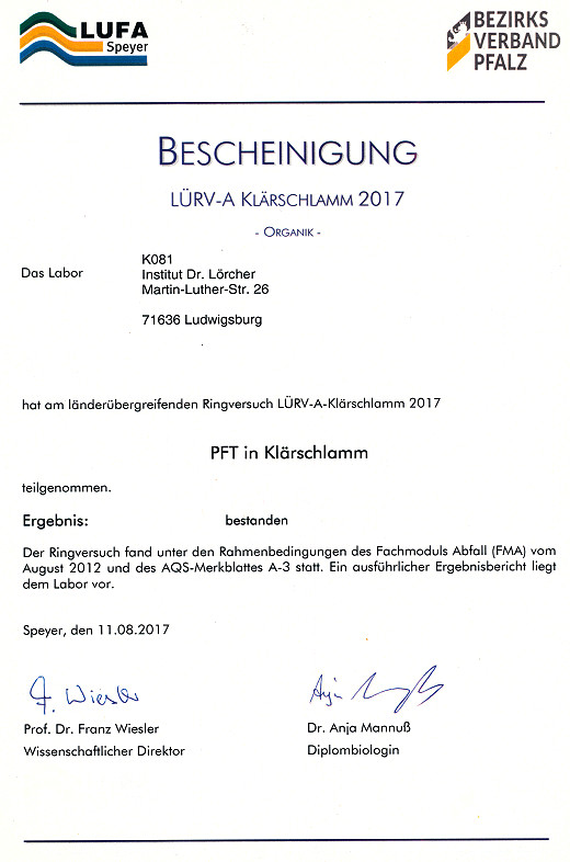 LUFA Speyer PFT 2017