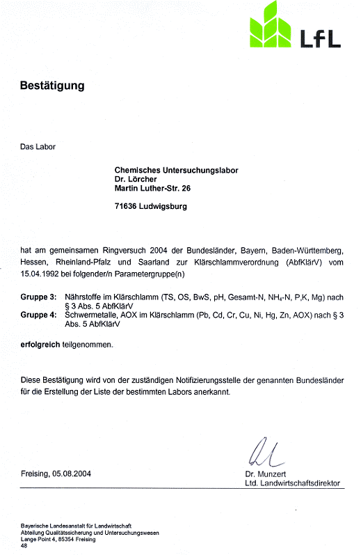 Bayerische Landesanstalt für Landwirtschaft RV 2004