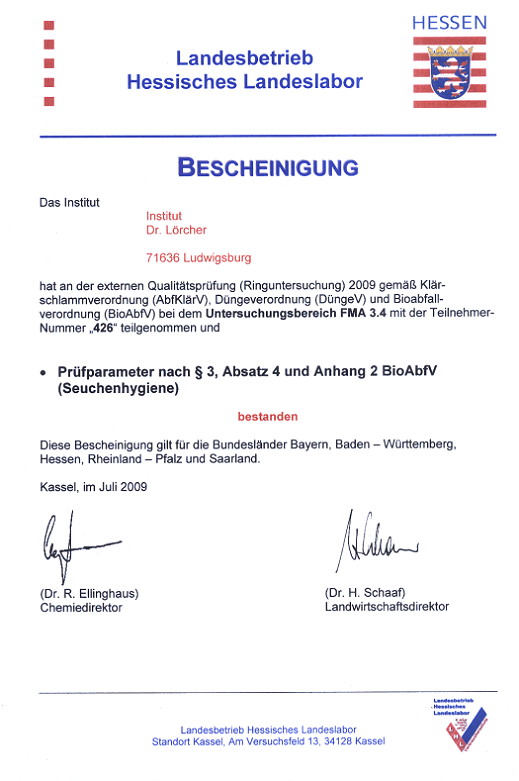 LHL Ringversuch 2009
