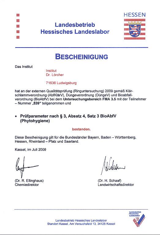 LHL Ringversuch 2009