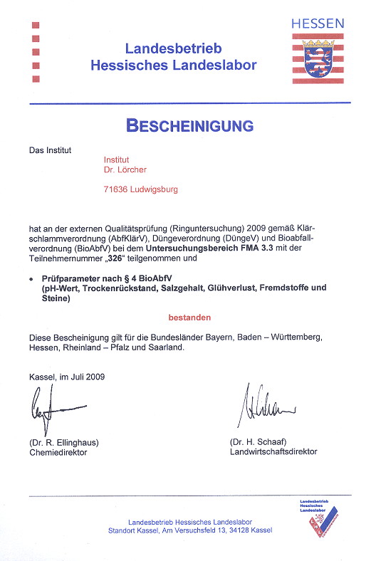 LHL Ringversuch 2009