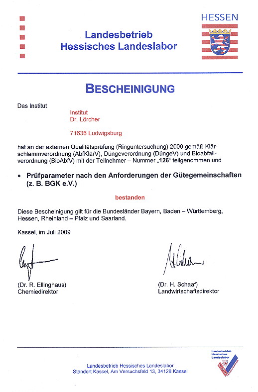 LHL Ringversuch 2009