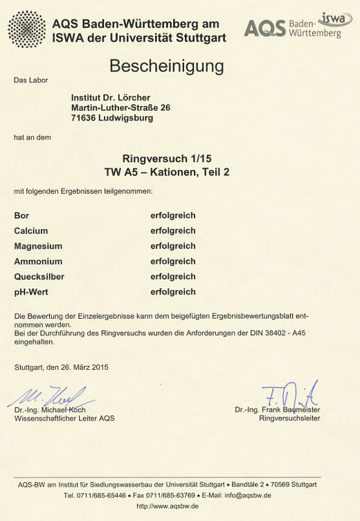 AQS RV 1/2015 - TW A5 - Kationen, Teil 2