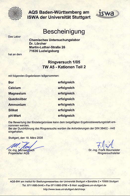 AQS Ringversuch 1/2005