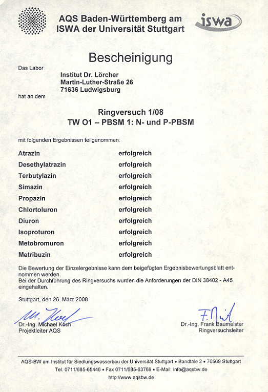AQS Ringversuch 1/08