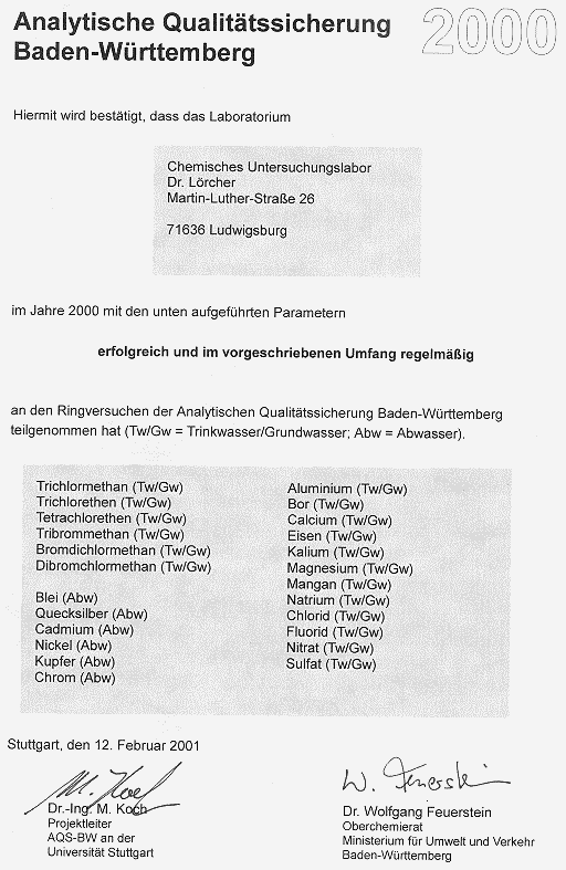 AQS-BW Jahresurkunde 2000