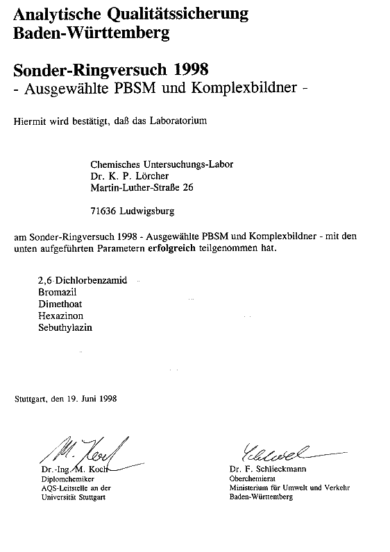 AQS Sonderringversuch 1998