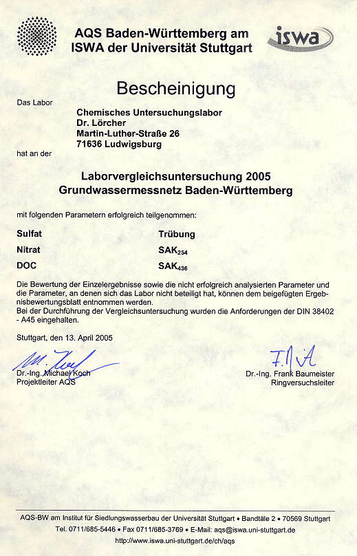 AQS Vergleichsuntersuchung 2005